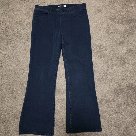 Betabrand Navy Wide-Leg Jeans for Women - Picture 1 of 5